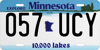 MN license plate 057UCY
