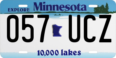 MN license plate 057UCZ