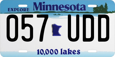 MN license plate 057UDD