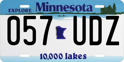 MN license plate 057UDZ