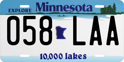 MN license plate 058LAA