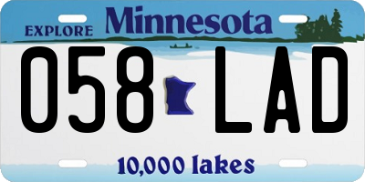 MN license plate 058LAD