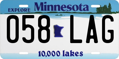 MN license plate 058LAG