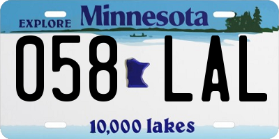 MN license plate 058LAL