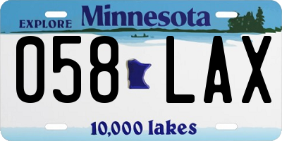 MN license plate 058LAX