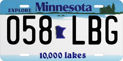 MN license plate 058LBG