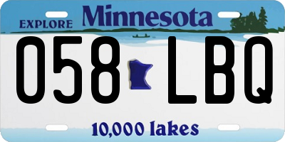 MN license plate 058LBQ