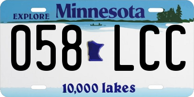 MN license plate 058LCC