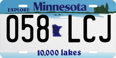 MN license plate 058LCJ