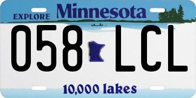 MN license plate 058LCL
