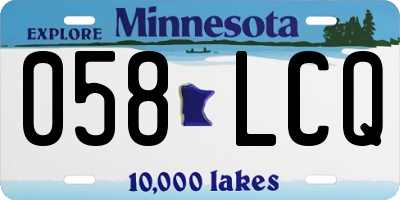 MN license plate 058LCQ