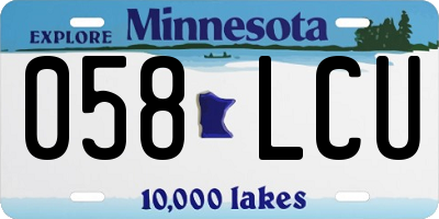 MN license plate 058LCU
