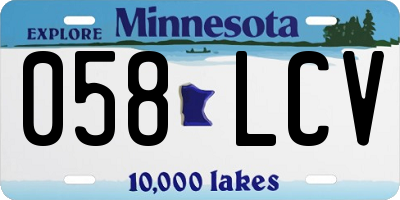 MN license plate 058LCV