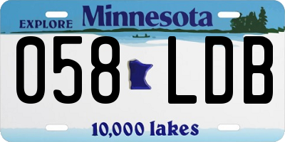 MN license plate 058LDB