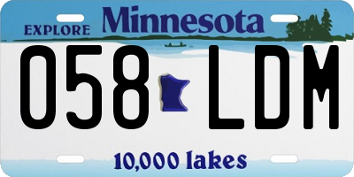 MN license plate 058LDM