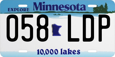 MN license plate 058LDP