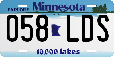 MN license plate 058LDS