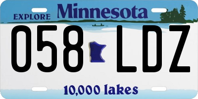 MN license plate 058LDZ