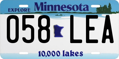 MN license plate 058LEA