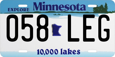 MN license plate 058LEG