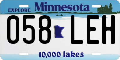 MN license plate 058LEH