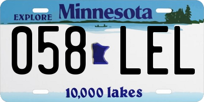 MN license plate 058LEL