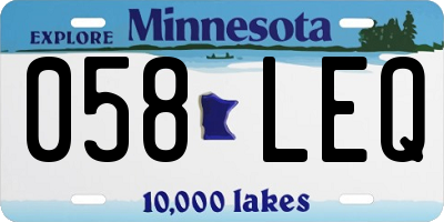 MN license plate 058LEQ