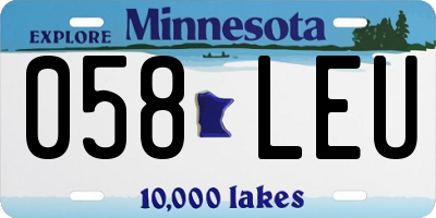 MN license plate 058LEU