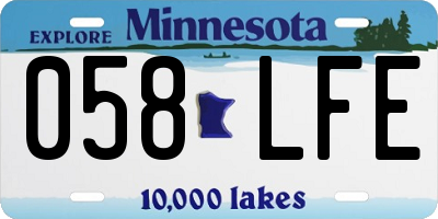 MN license plate 058LFE