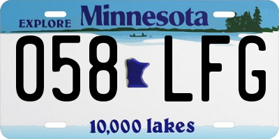 MN license plate 058LFG