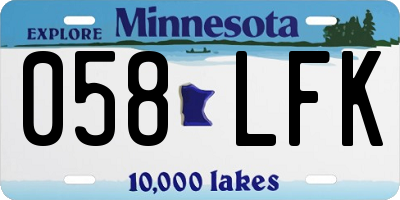 MN license plate 058LFK