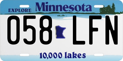 MN license plate 058LFN
