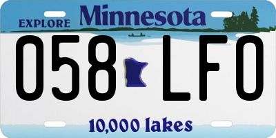 MN license plate 058LFO