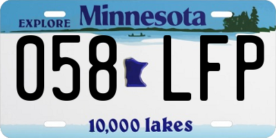 MN license plate 058LFP