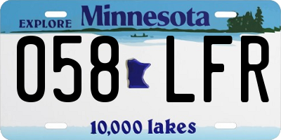 MN license plate 058LFR