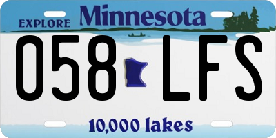 MN license plate 058LFS