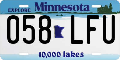 MN license plate 058LFU
