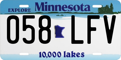 MN license plate 058LFV