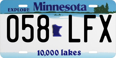 MN license plate 058LFX