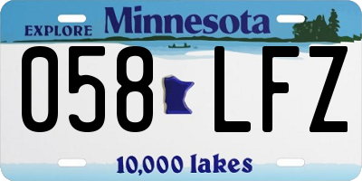 MN license plate 058LFZ
