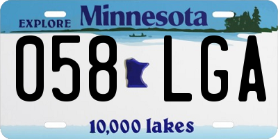 MN license plate 058LGA