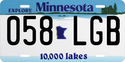 MN license plate 058LGB