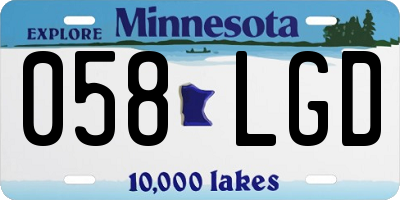 MN license plate 058LGD