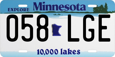 MN license plate 058LGE