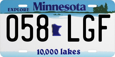 MN license plate 058LGF