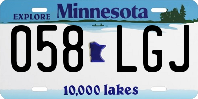 MN license plate 058LGJ
