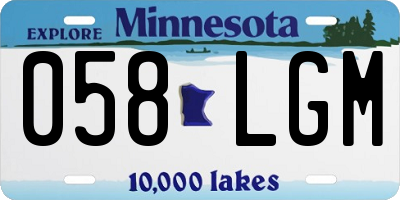 MN license plate 058LGM
