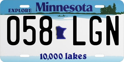 MN license plate 058LGN