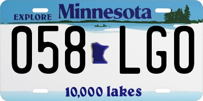 MN license plate 058LGO