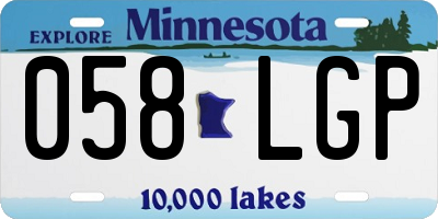 MN license plate 058LGP